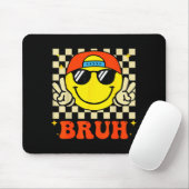 Groovy Bruh For Girls Kids Boys Smile Face Mousepad (Mit Mouse)