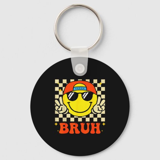 Groovy Bruh For Girls Kids Boys Smile Face Schlüsselanhänger (Vorderseite)