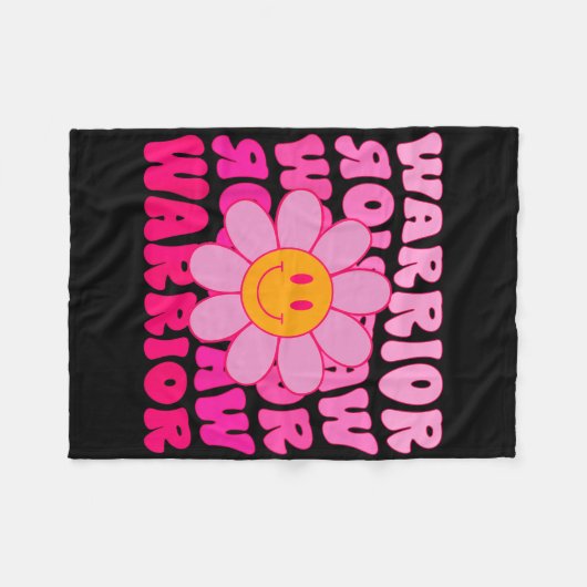 Groovy Brustkrebs Krieg Blume rosa Band Fleecedecke (Vorderseite (Horizontal))