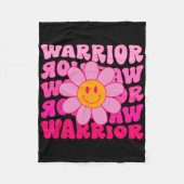 Groovy Brustkrebs Krieg Blume rosa Band Fleecedecke (Vorderseite)