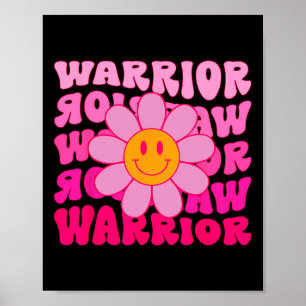 Groovy Brustkrebs Krieg Blume rosa Band Poster