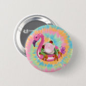 Groovy Bubblegum Blflügen Tree Frog Gefärbte Krawa Button (Vorne & Hinten)