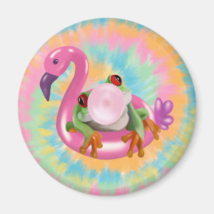 Groovy Bubblegum Blflügen Tree Frog Gefärbte Krawa Magnet