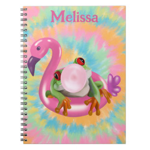 Groovy Bubblegum Blflügen Tree Frog Gefärbte Krawa Notizblock