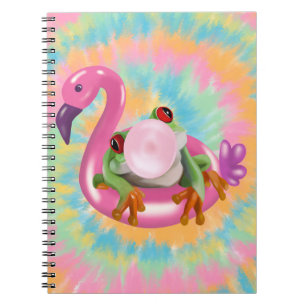 Groovy Bubblegum Blflügen Tree Frog Gefärbte Krawa Notizblock