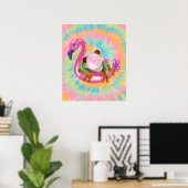 Groovy Bubblegum Blflügen Tree Frog Gefärbte Krawa Poster (Heimbüro)