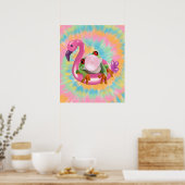Groovy Bubblegum Blflügen Tree Frog Gefärbte Krawa Poster (Küche)