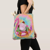 Groovy Bubblegum Blflügen Tree Frog Gefärbte Krawa Tasche (Von Nahem)