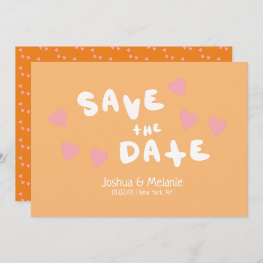 Groovy Bubbles Handgezeichnete Herzen speichern di (Vorne/Hinten)