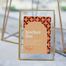 Groovy Bucket List Wedding Sign Poster