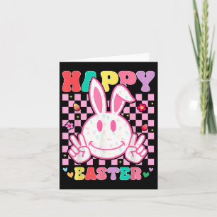 Groovy Bunny Smile Face Happy Ostertag Männer Kind Karte
