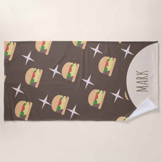 Groovy Burger Chocolate Name Beach Handtuch (Vorderseite)