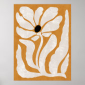 Groovy Burnt Orange Beige Abstrakte Blume Poster (Vorne)