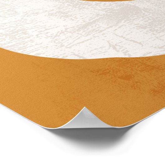 Groovy Burnt Orange Beige Abstrakte Blume Poster (Ecke)