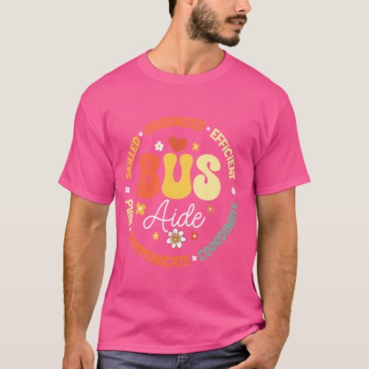 Groovy Bus Aide Driver Zurück zur Schule Squad T-Shirt (Vorderseite)