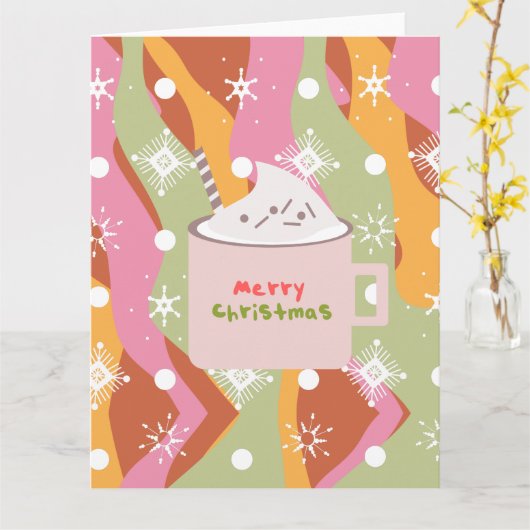 Groovy Campfire Tasse Weihnachten Karte (Gelbe Blume)