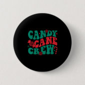 Groovy Candy Cane Crew Matching Family Group Squad Button (Vorderseite)