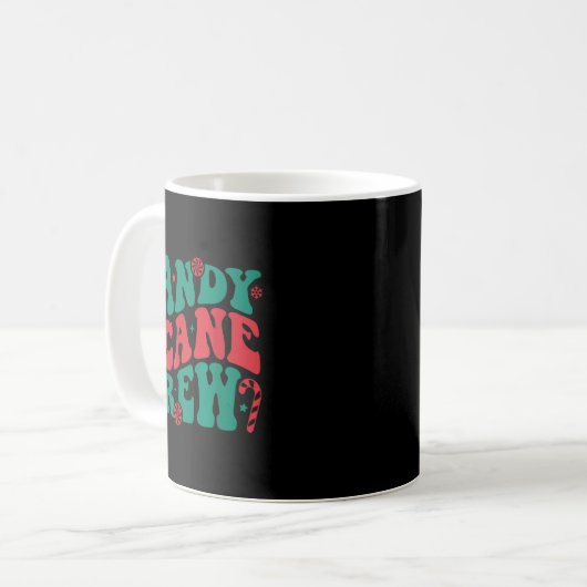 Groovy Candy Cane Crew Matching Family Group Squad Kaffeetasse (Vorderseite Links)