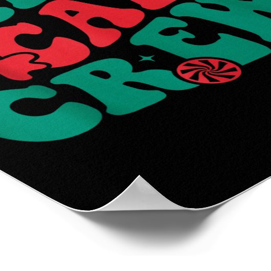 Groovy Candy Cane Crew Matching Family Group Squad Poster (Ecke)