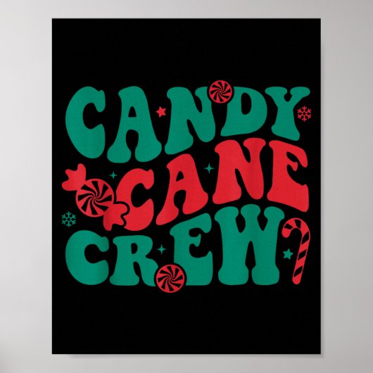 Groovy Candy Cane Crew Matching Family Group Squad Poster (Vorne)
