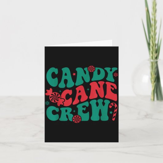 Groovy Candy Cane Crew passende Familiensquad-Grup Karte (Vorderseite)