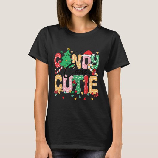 Groovy Candy Cane Cutie Christmas Xmas Women Men G T-Shirt (Vorderseite)