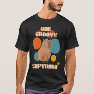 Groovy Capybara in Glass 70. Style Capy Pet Rod T-Shirt