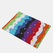 Groovy Celestial Stripe Bold Abstrakt Fußmatte (Schrägansicht)