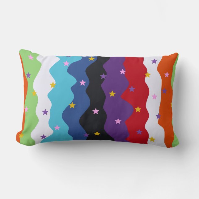 Groovy Celestial Stripe Bold Abstrakt Lendenkissen (Vorderseite)