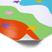 Groovy Celestial Stripe Bold Abstrakt Poster (Ecke)