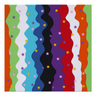 Groovy Celestial Stripe Bold Farbige Abstrakte Poster