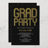 Groovy Charm EDITABLE FARBEN Abschluss Einladung (Vorne/Hinten)