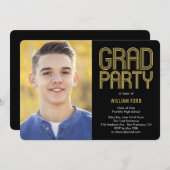 Groovy Charm Foto Graduation Party - Einladung (Vorne/Hinten)