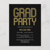 Groovy Charm Graduation Party Einladung Postkarte (Vorderseite)