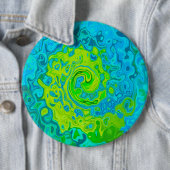 Groovy Chartreuse und Aquamarine Liquid Swirl Button (Beispiel)