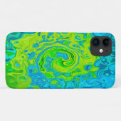Groovy Chartreuse und Aquamarine Liquid Swirl Case-Mate iPhone Hülle (Rückseite (Horizontal))
