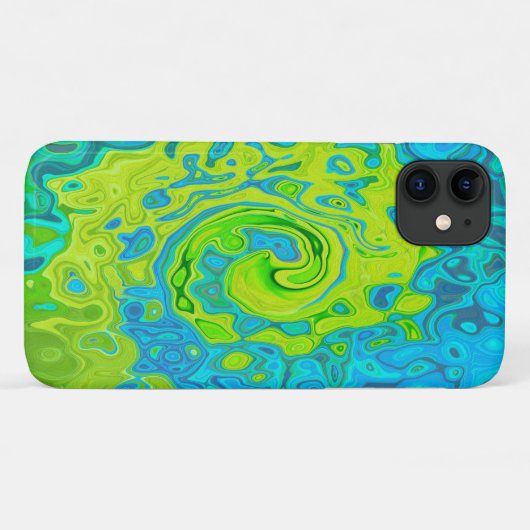 Groovy Chartreuse und Aquamarine Liquid Swirl Case-Mate iPhone Hülle (Rückseite (Horizontal))
