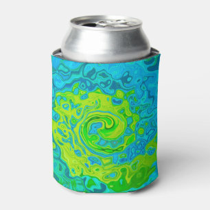 Groovy Chartreuse und Aquamarine Liquid Swirl Dosenkühler