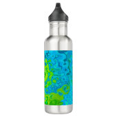Groovy Chartreuse und Aquamarine Liquid Swirl Edelstahlflasche (Rechts)