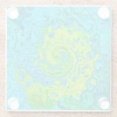 Groovy Chartreuse und Aquamarine Liquid Swirl Glasuntersetzer (Rückseite)