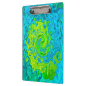 Groovy Chartreuse und Aquamarine Liquid Swirl Klemmbrett (Links)