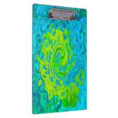 Groovy Chartreuse und Aquamarine Liquid Swirl Klemmbrett (Rechts)