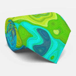 Groovy Chartreuse und Aquamarine Liquid Swirl Krawatte