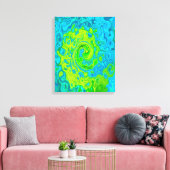 Groovy Chartreuse und Aquamarine Liquid Swirl Leinwanddruck (Insitu (Wohnzimmer))