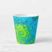 Groovy Chartreuse und Aquamarine Liquid Swirl Milchtasse (Vorderseite)