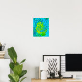 Groovy Chartreuse und Aquamarine Liquid Swirl Poster (Heimbüro)