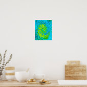 Groovy Chartreuse und Aquamarine Liquid Swirl Poster (Küche)