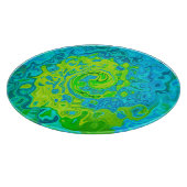 Groovy Chartreuse und Aquamarine Liquid Swirl Schneidebrett (Ecke)