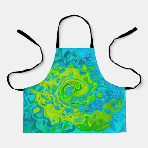 Groovy Chartreuse und Aquamarine Liquid Swirl Schürze