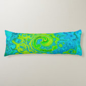 Groovy Chartreuse und Aquamarine Liquid Swirl Seitenschläferkissen (Vorderseite)